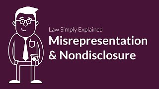 Misrepresentation and Nondisclosure  Contracts  Defenses amp Excuses [upl. by Haeckel641]