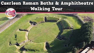 CAERLEON ROMAN BATHS amp AMPHITHEATRE WALES  Walking Tour  Pinned on Places [upl. by Nautna]