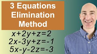 Solving Systems of 3 Equations Elimination [upl. by Suirtimid]