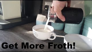 How to Get More Froth from Your Nespresso Coffee Aeroccino  Nespresso tips and help [upl. by Nodyarg]