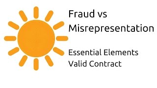 Fraud vs Misrepresentation  Other Essential Elements of a Valid Contract  CA CPT  CS amp CMA [upl. by Betty]